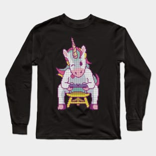 Pixel Gamer Unicorn - low-bit graphics - gift Long Sleeve T-Shirt